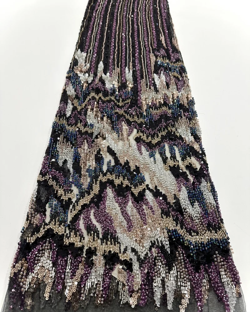 Africa Nigerian Beaded French Mesh Lace With Sequins High Quality 2025 Embroidery Lace Sequins Lace For Wedding Dresses Women
