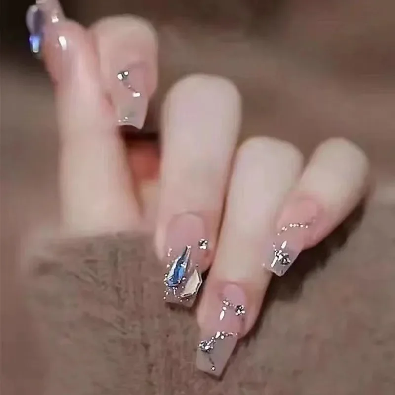 Wearing Nail Polish with Explosive Glitter Broken Diamonds Finished Nail Stickers Detachable Long Reusable Waterproof Durable