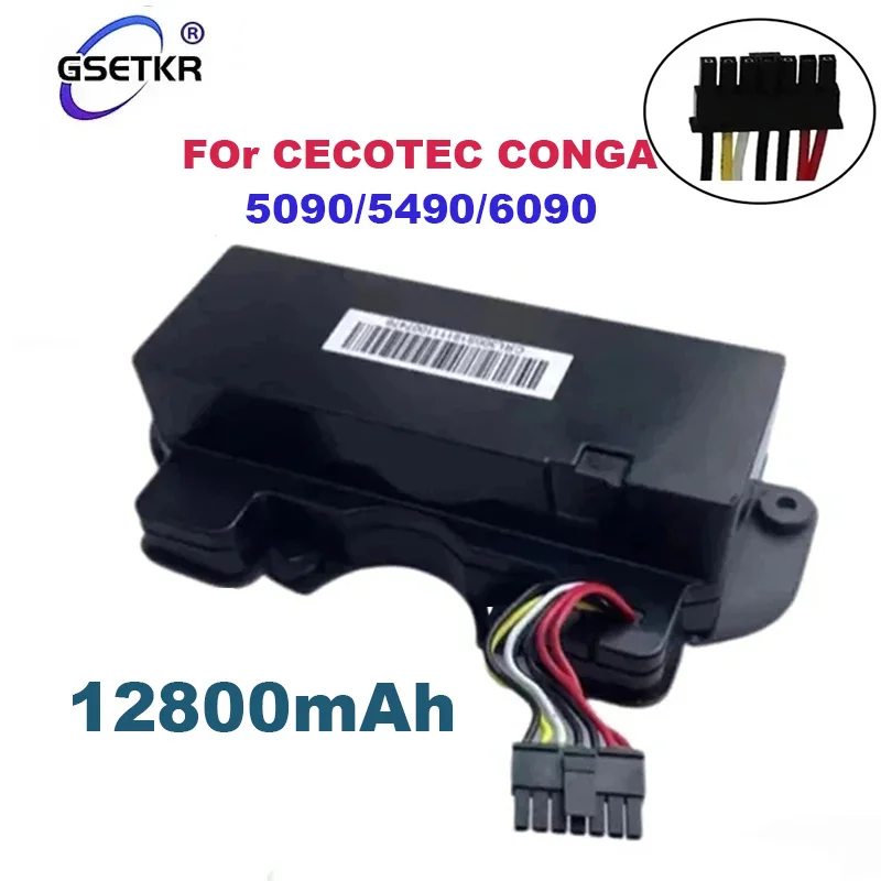 Compatible with CECOTEC CONGA 5090 5490 6090 series robot vacuum cleaner battery 14.4V 12800mAh