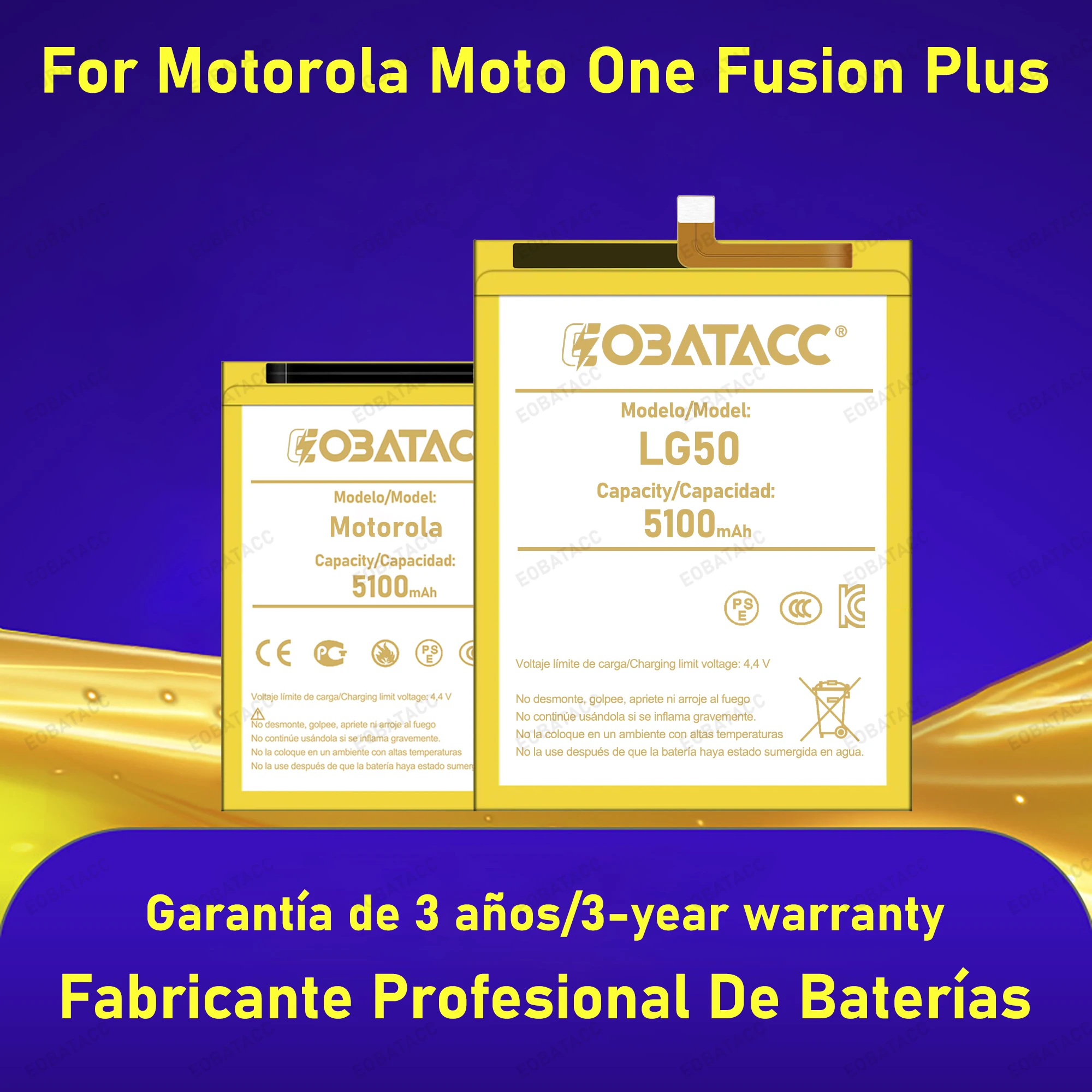 

2025 Years Original LG50 5100mAh Battery For Motorola One Moto G9 Play / One Fusion Plus OneFusion+ XT2067 Phone Battery
