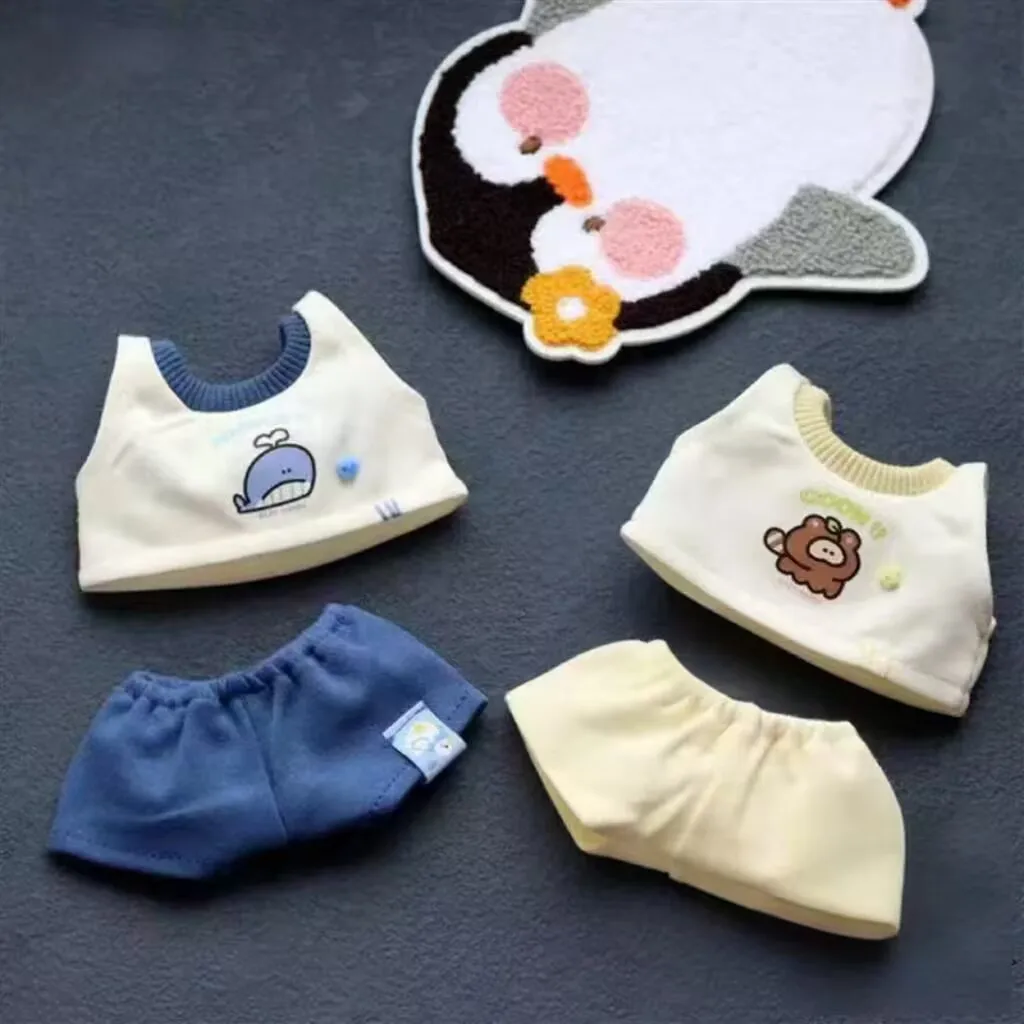 10cm - 20cm 면 인형 옷, 여름 귀엽고 부드러운 아기 옷 세트, 속성 없는 인형 옷 교체 세트