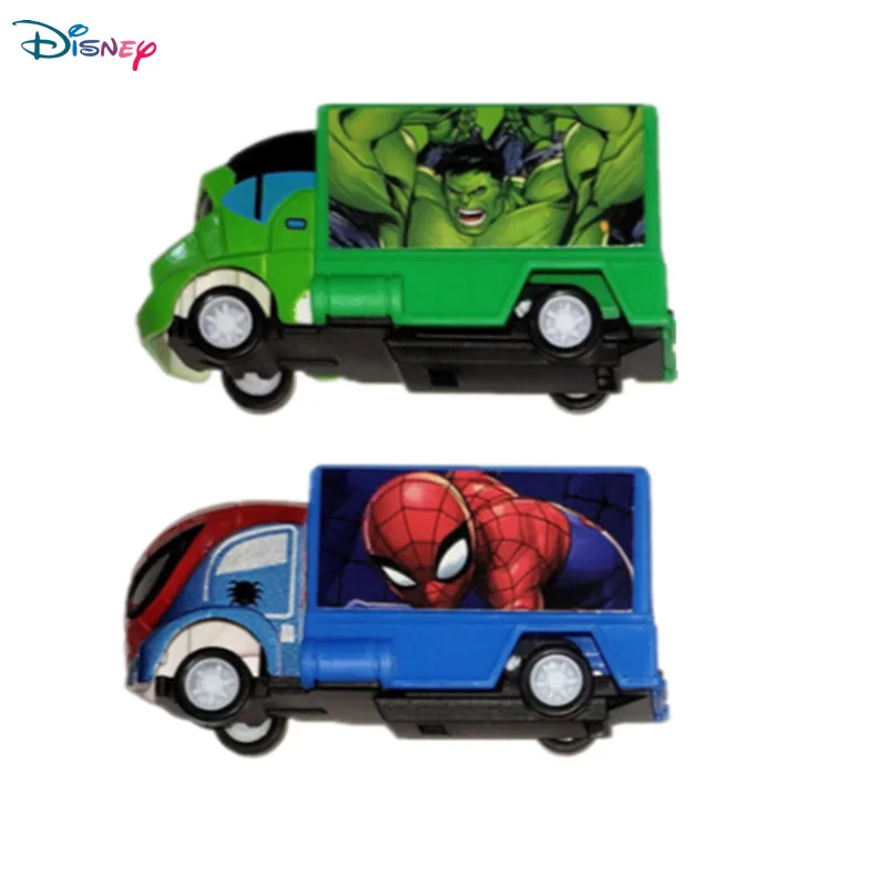 Disney Avengers Car Kids Toys Spiderman Captain America Hulk Ironman Figurines Truck Funny Pull-back Vehicle Toy For Boys Gift