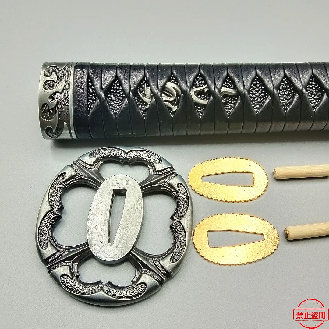Japanese A Set 26CM Tsuka Handle Alloy Tsua Guard Habaki Seppas Fitings For JP Katana Sword Hilt HandGuad Parts - view 3
