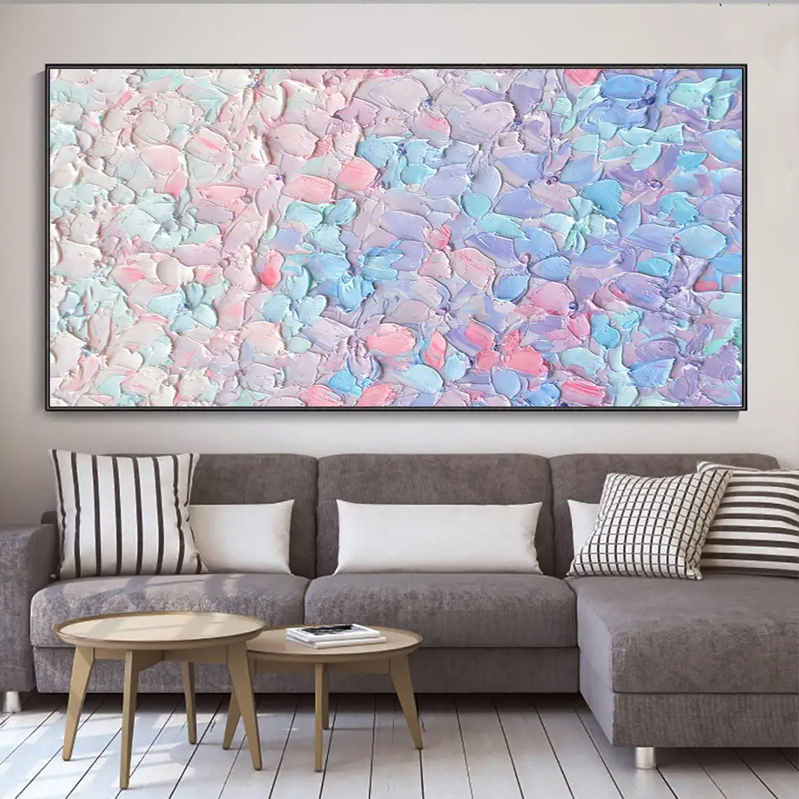 Abstract Colorful Large Hand Painted Oil Painting On Canvas Custom Living Room Big Wall Art Thick Painted Palette Knife Artwork