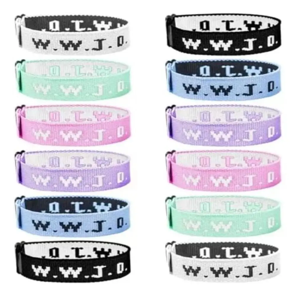 ¿Qué haría Jesús? W.W.J.D. Pulseras de correas Pulsera de cuerda trenzada elástica para fitness Pulsera de goma motivacional
