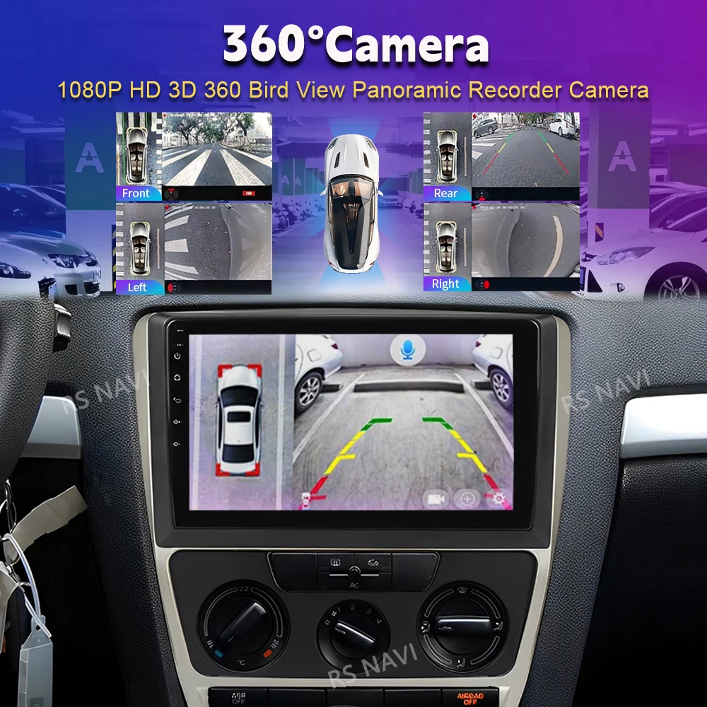 Android 16 Carplay Auto WIFI+4G Car Radio Multimedia Player For Skoda Octavia 2 A5 2008 - 2013 Autoradio Stereo 2din Head Unit