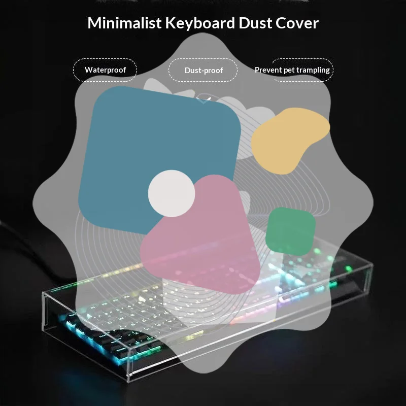Clear Acrylic Mechanical Keyboard Dust Cover Protector Case For 75/87Key Transparent Anti-Dust Keyboard And Mouse Cover