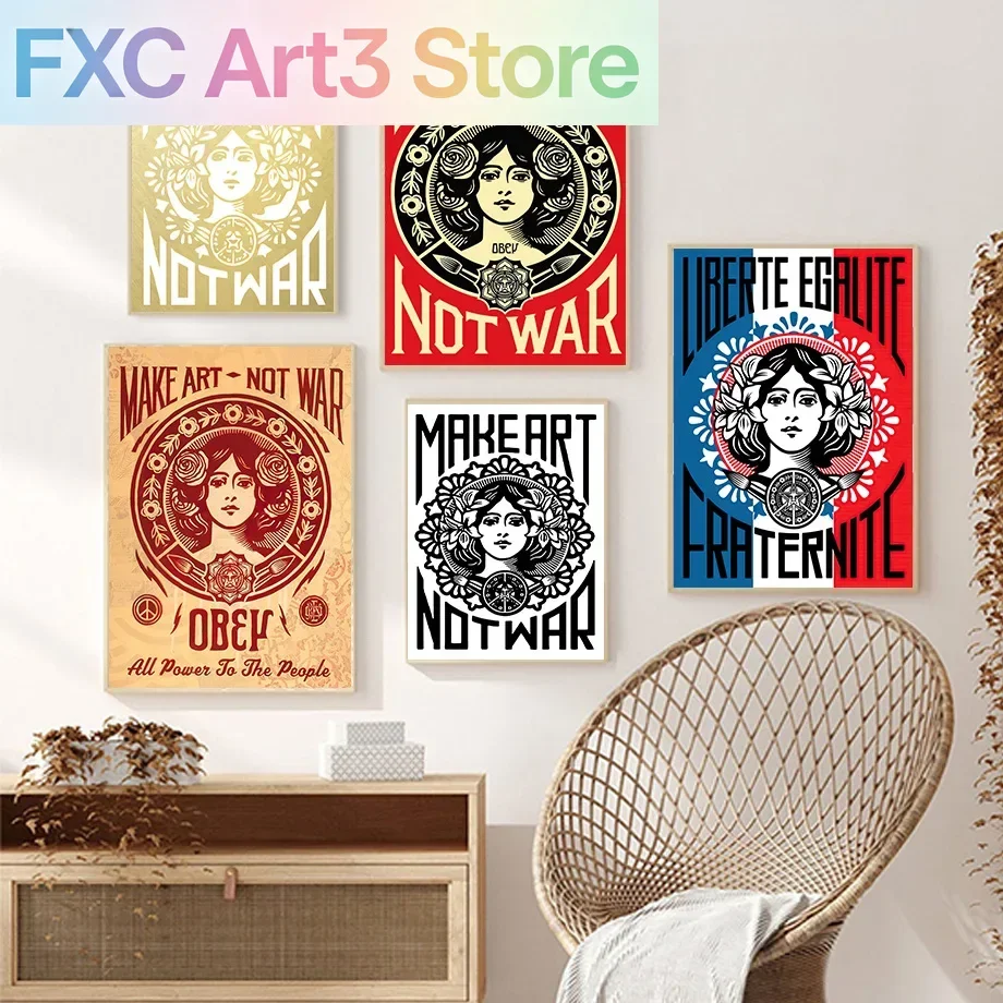 Peinture sur toile sans cadre, Liberte Egalite Fraternite Make No War, affiches et images d'art murales pour décoration de salon, 1 pièce