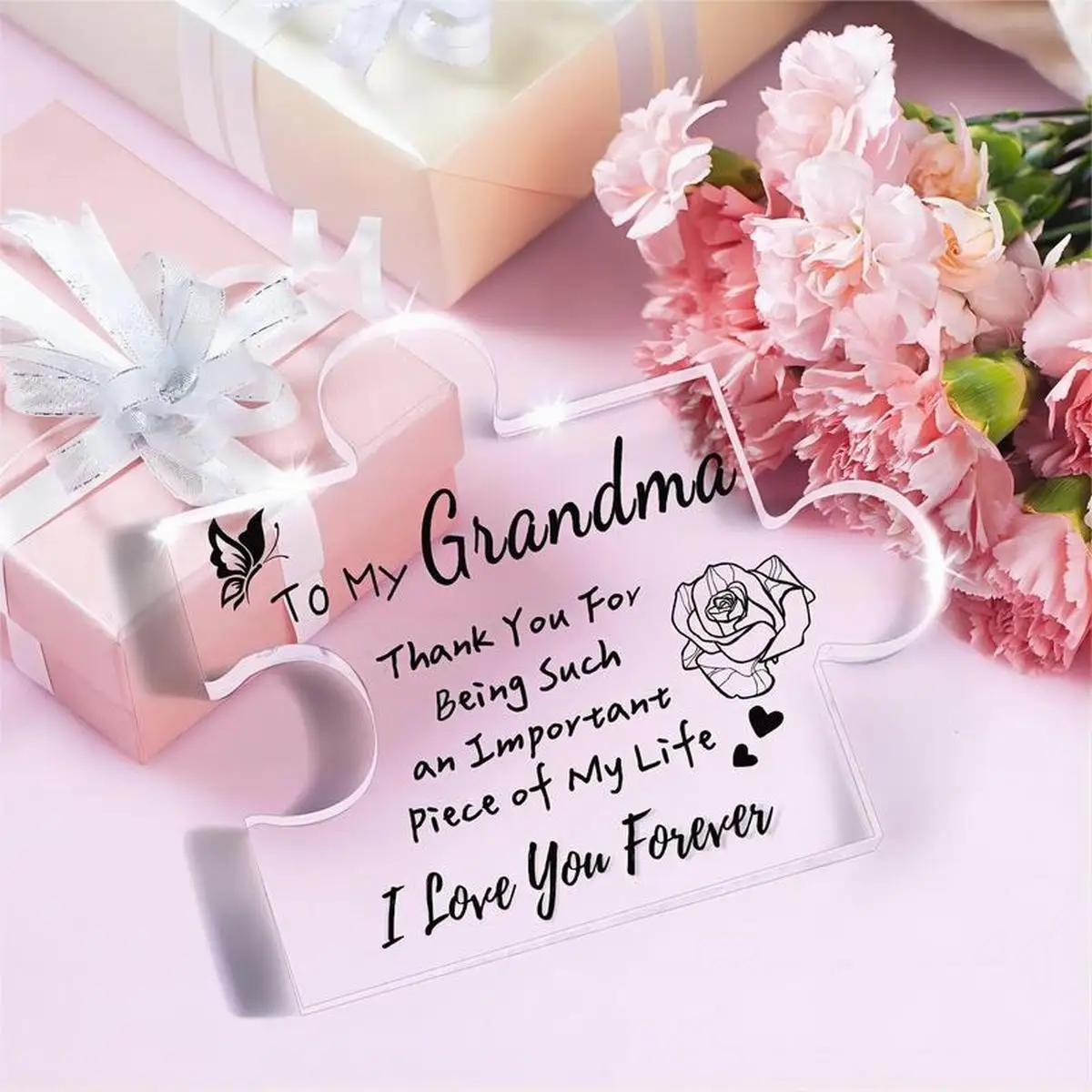 Grandma Gifts, carved acrylic puzzle shaped plaque, suitable for grandma\'s funny birthday and Christmas gift