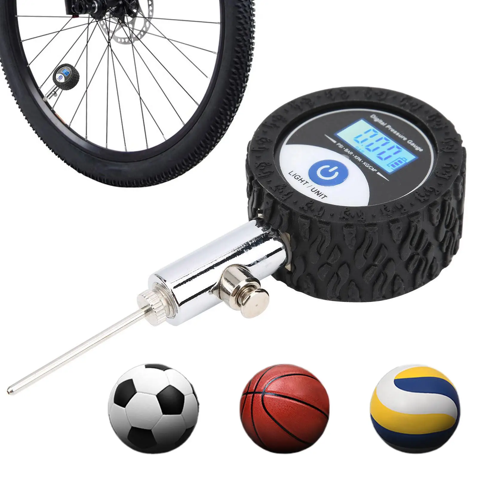 

Ball Pressure Gauge Portable Soccer Ball Barometers with Air Release Valve Inflatable Quick Sport Measuring Instruments