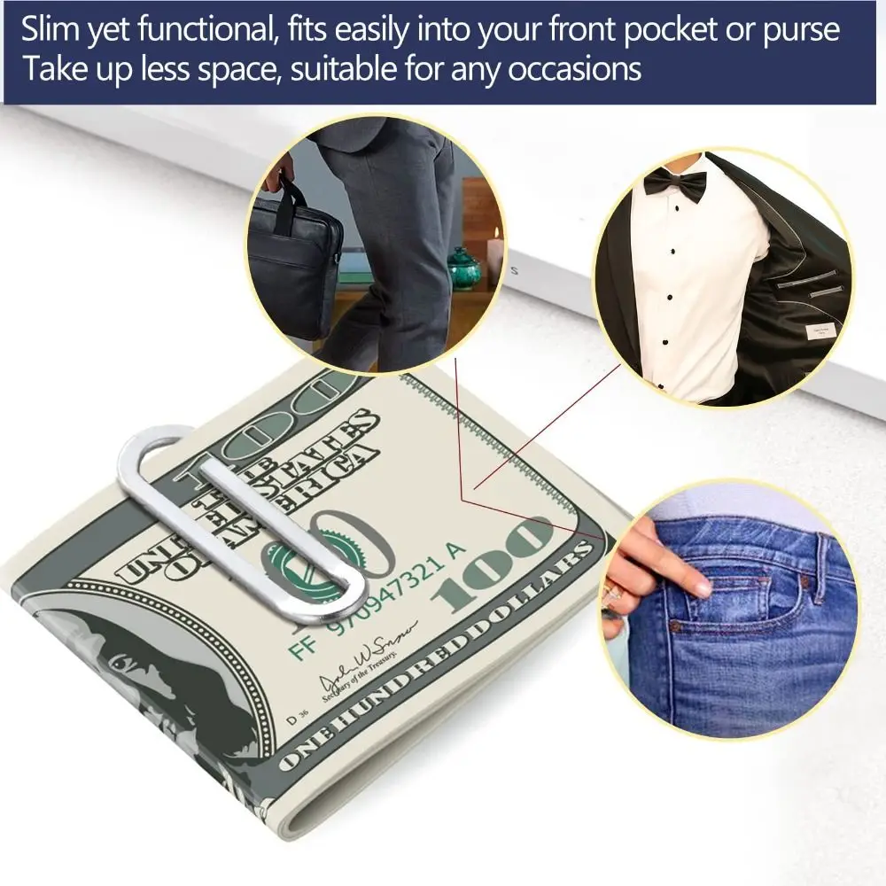 2025年新作 クリエイティブ マネークリップ 超薄型 ステンレス製 紙幣ホルダー ミニマリスト ペーパークリップ 財布 メンズギフト