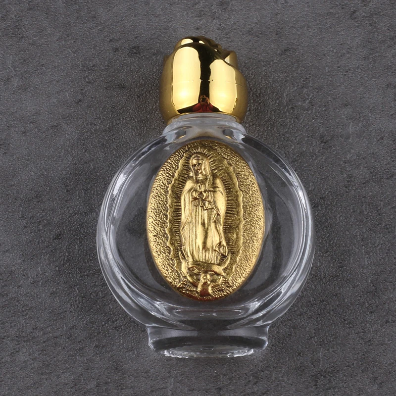زجاجة مياه كريستال وردية ذهبية جميلة فارغة للمياه المقدسة زجاجة يسوع زجاجة دينية لوازم المعمودية المسيحية هدية #2