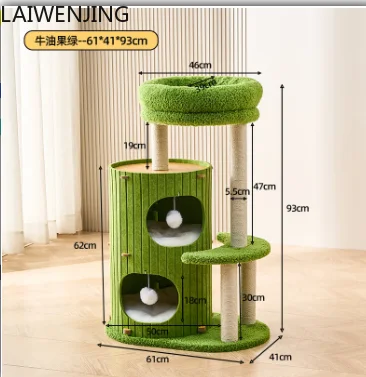 HLZ  Cat Climbing Frame Home Tree Hole Cat House Integrated Double Layer Jumping Platform