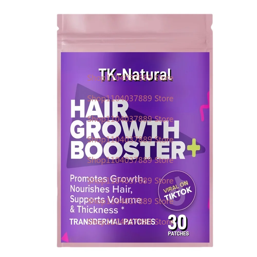 

30 Patches Hair Growth Booster Transdermal Patches with Biotin, Zinc Hyaluronic Acid for Thicker, Longer, Stronger Hair