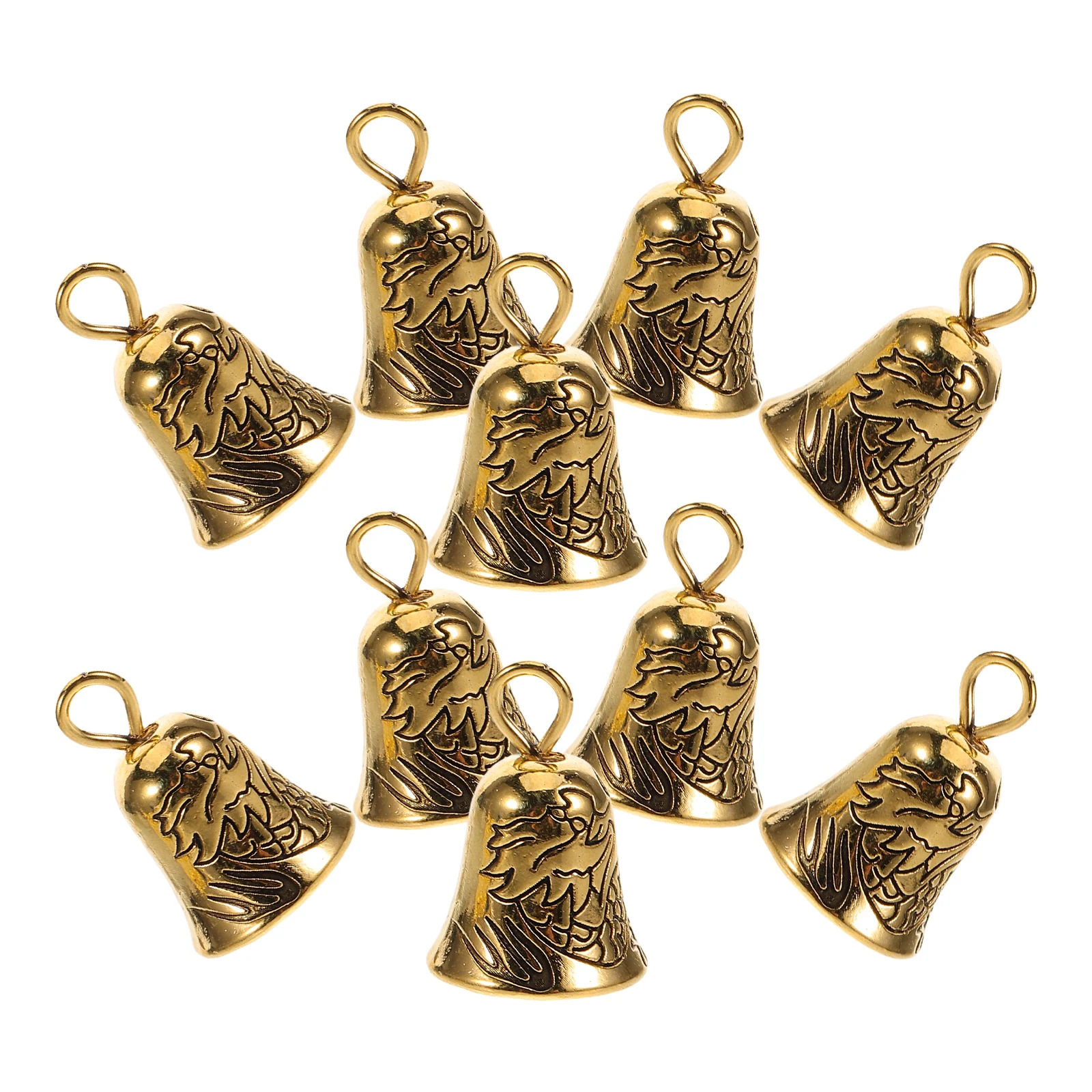 Mini campanas para manualidades, decoración colgante de campana, cascabeles dorados Vintage para dijes, accesorios de carillón de viento, adornos de árbol, 10 Uds.