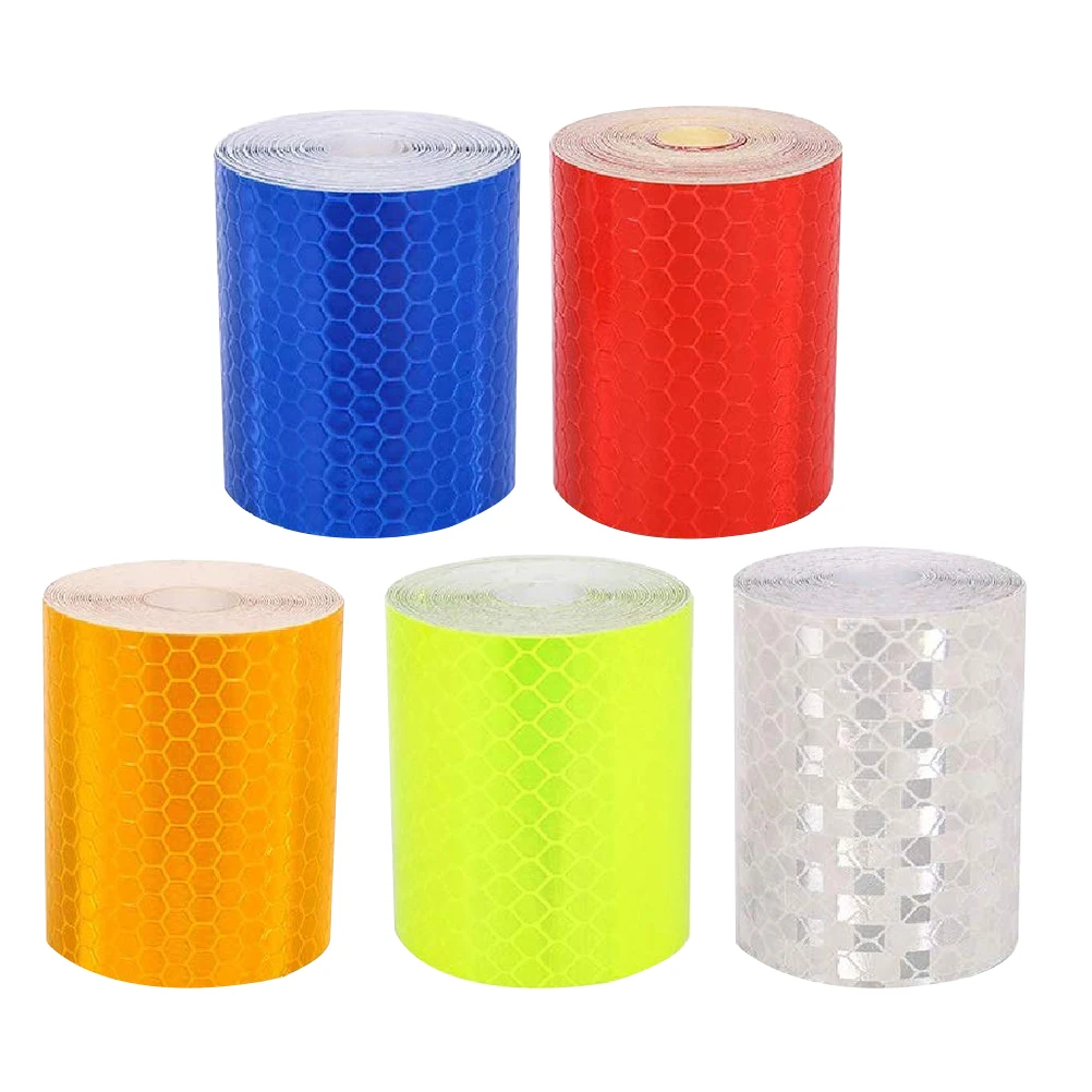 5pcs 5 Rolls Multi-Purpose Reflective Strip Adhesive Tape Car Bike Warning Sticker Auto Reflective Film Simple Design