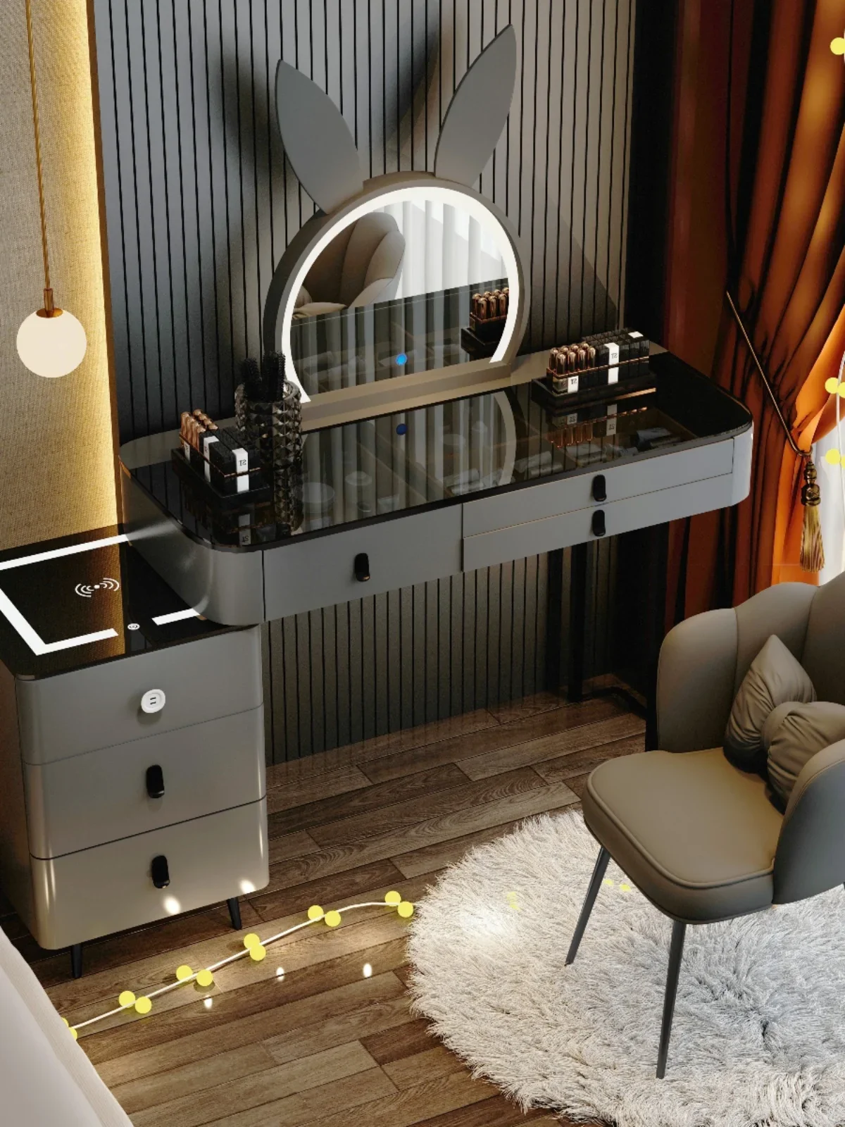 Dresser Master Bedroom Modern Simple and Light Luxury Smart Makeup Table Small Apartment dressing table bedroom