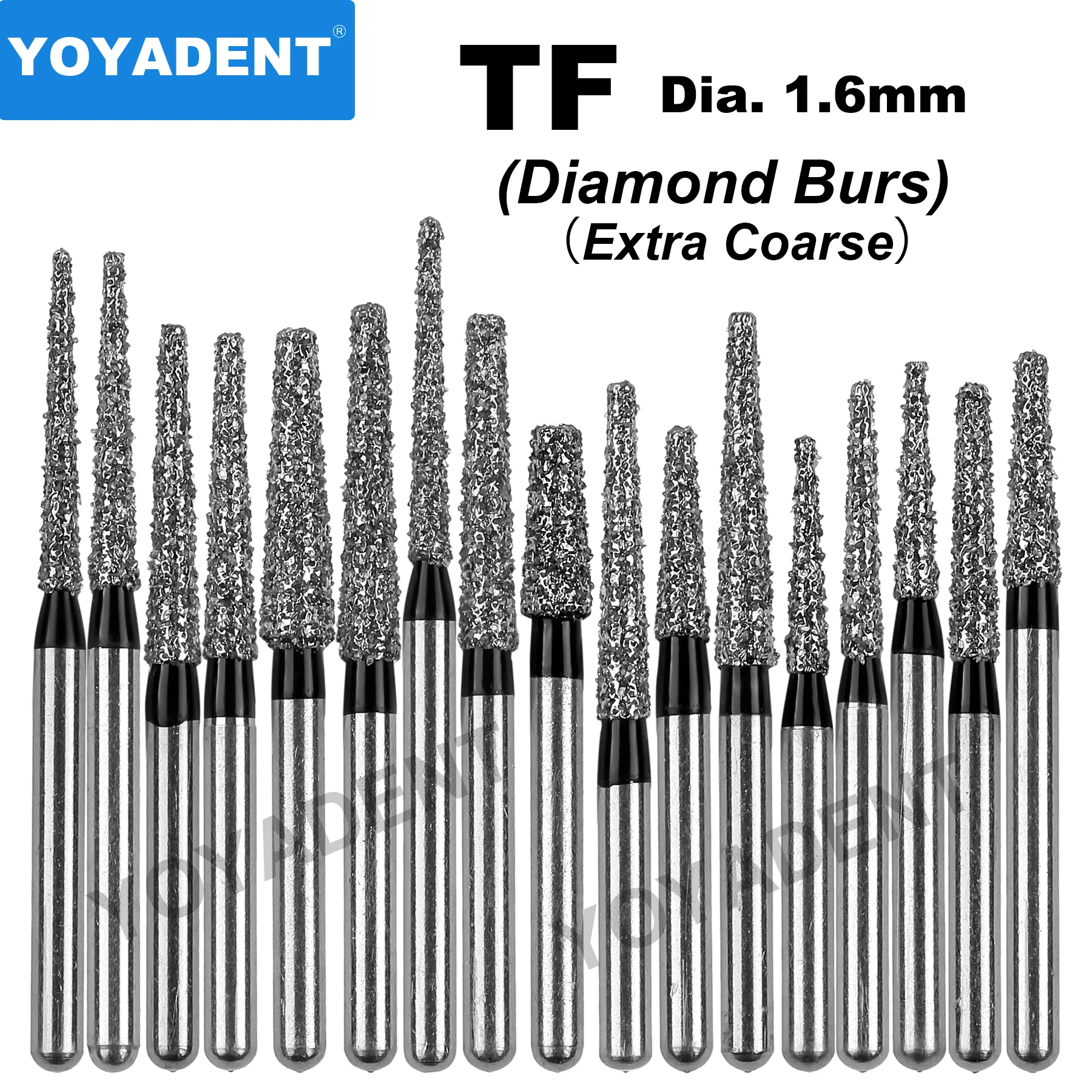 TF نوع الأسنان الماس الأزيز الأزيز الأسنان ل قبضة يد بسرعة عالية أدوات تلميع FG Dia.1.6mm 10 قطعة/الحزمة