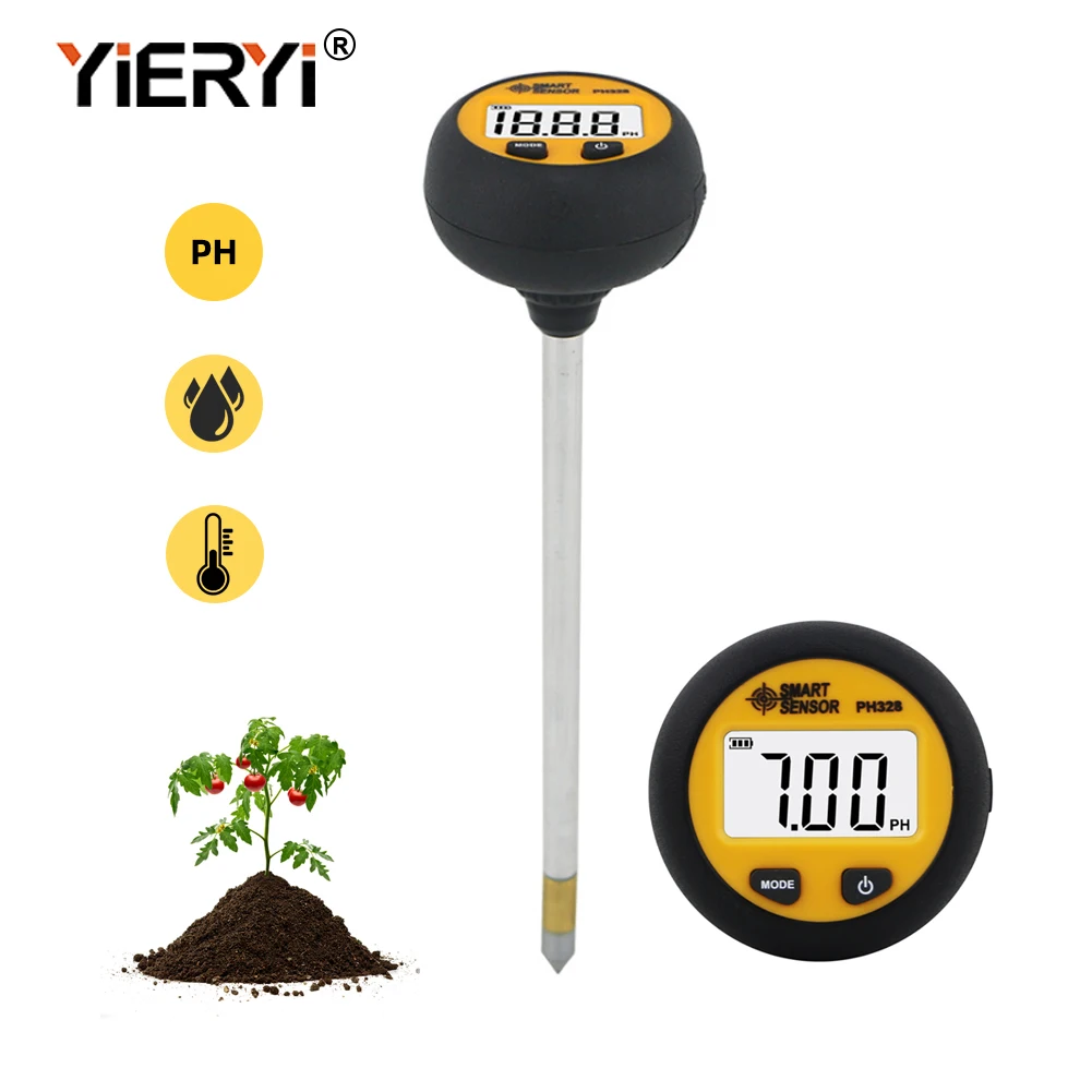 

Yieryi 3 In 1 PH328 Soil Acidity Tester Digital Humidity Temperature Tester for Plant Flower Agriculture Orchard with Blacklight