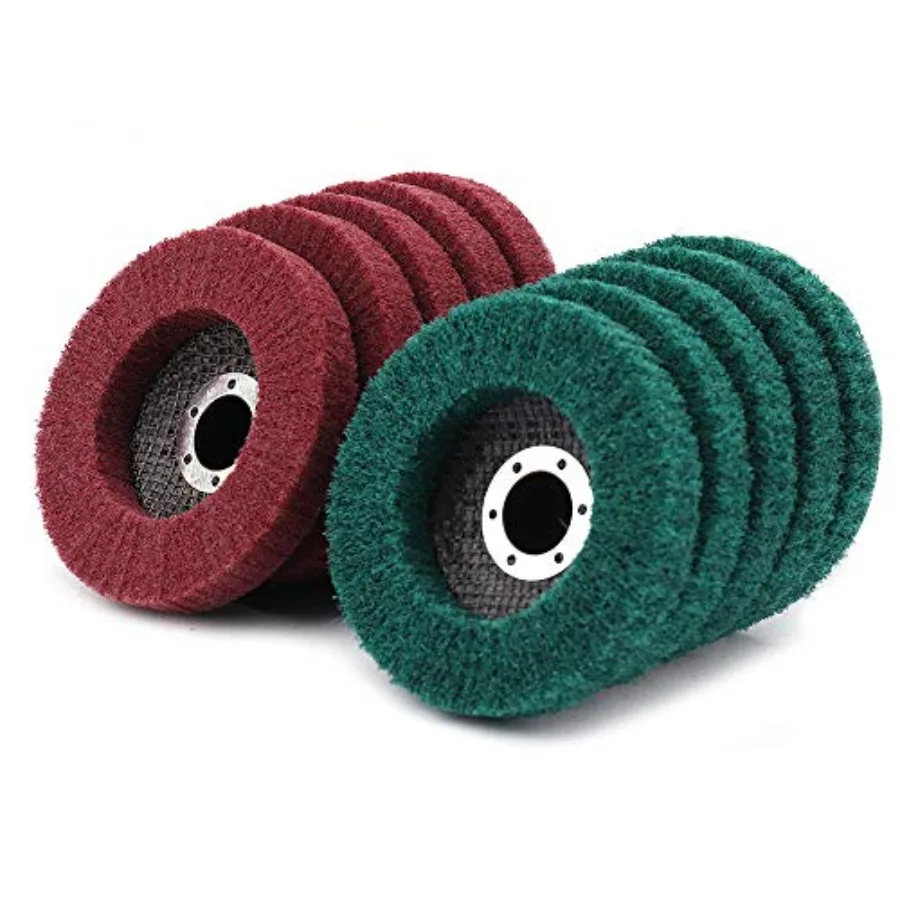 

NUODUN/ Nylon Fiber Flap Disc Metal Polishing Wheel Abrasive Buffing Grinding Discs for 4" Angle Grinder Deburring and Rust Rem