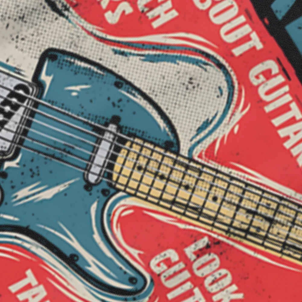 Gitarren-Sachen, die ich in meiner Freizeit mache. Lustiges E-Gitarristen-T-Shirt. Vintage-Sommer-T-Shirt aus Baumwolle mit kurzen Ärmeln, übergroßes T-Shirt – Detail 3
