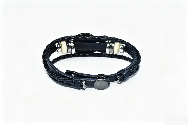 Vintage Musik-Gitarren-Lederarmband für Männer Europäischer Punk-Stil Armband mit Titan-Stahlschnalle Modischer Herren-Handschmuck Geschenk – Detail 11