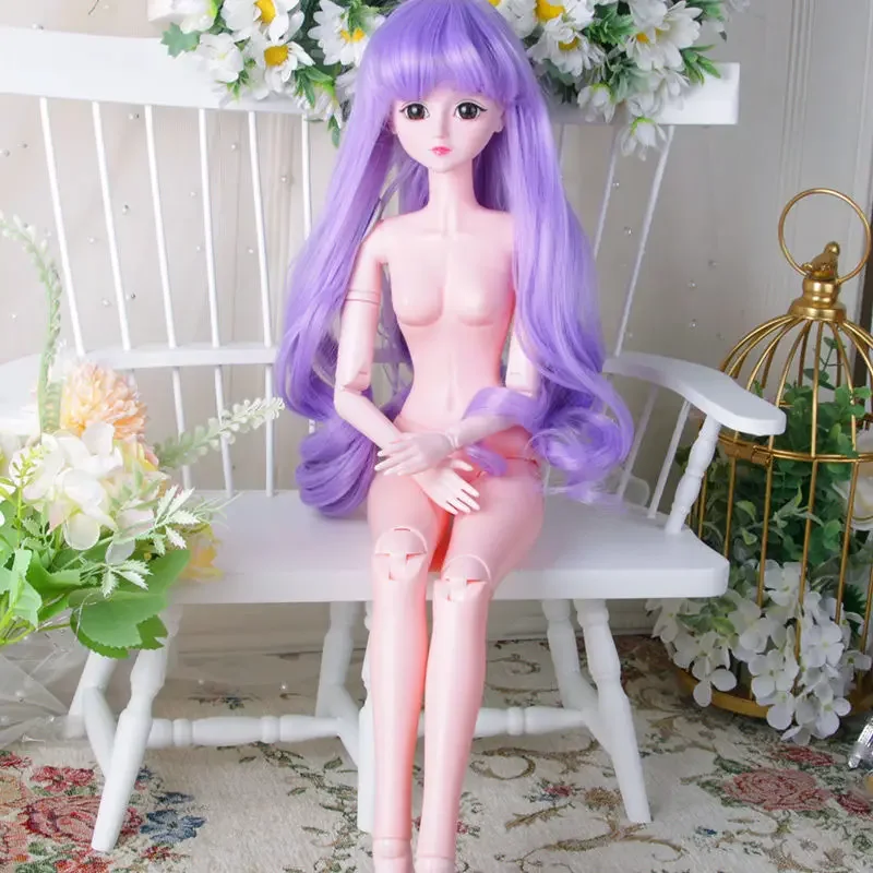 60 Cm Naked BJD Doll Changable Wig Open Head Doll Nude Make Up Changable Eye  DIY Toy for Girl Birthday Gift