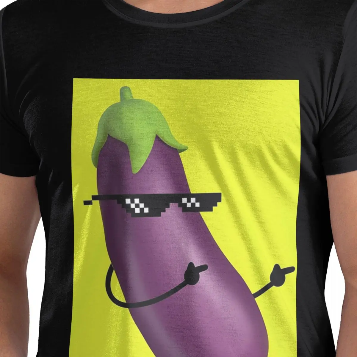 

Футболка Thug Life из 100% хлопка с баклажанами, мужские забавные футболки, мужские футболки с круглым вырезом и коротким рукавом, S-6XL