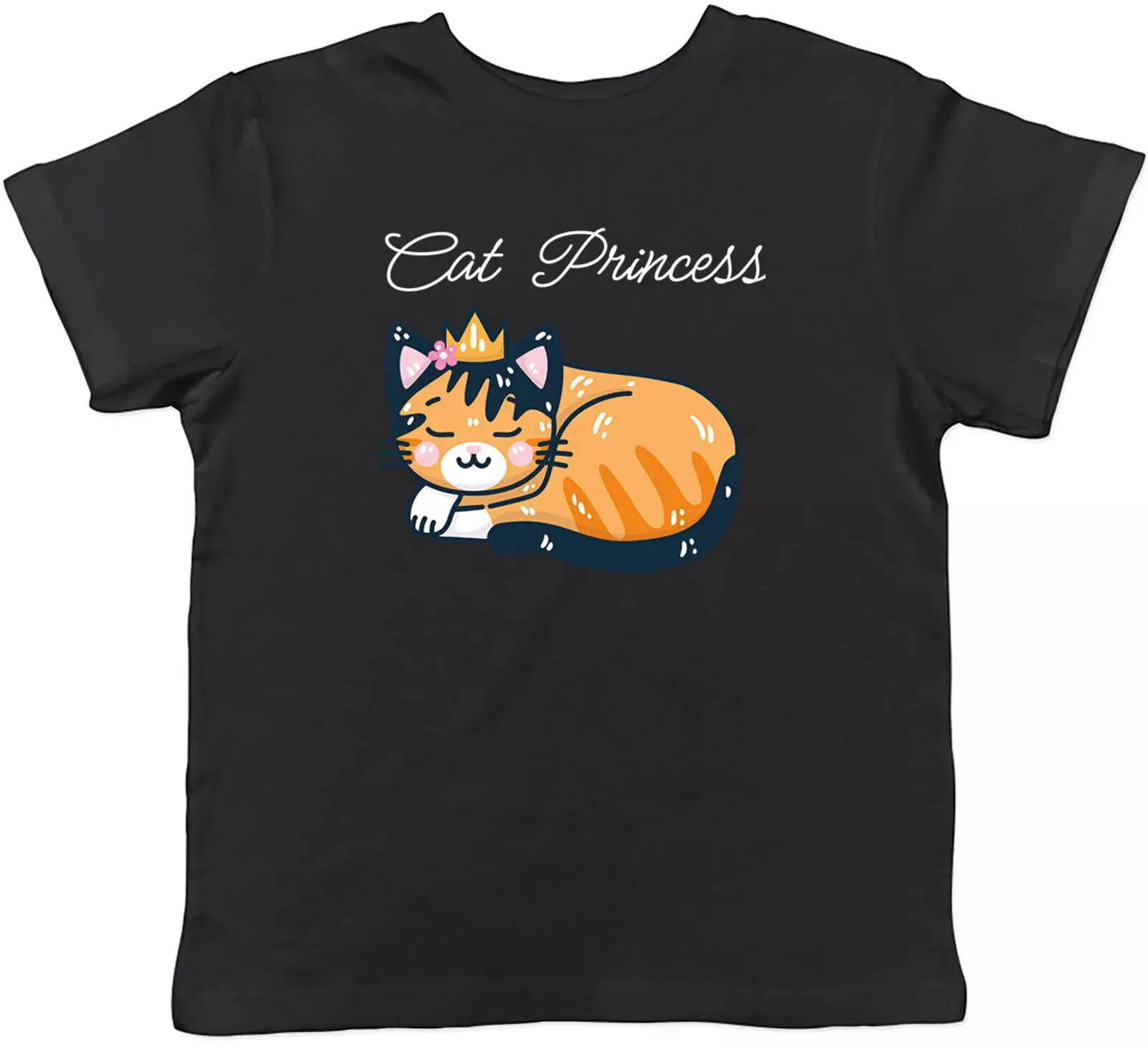 Cat Princess T-Shirt Resting Kitten Pet Crown Lover Gift Short Sleeve T-Shirt