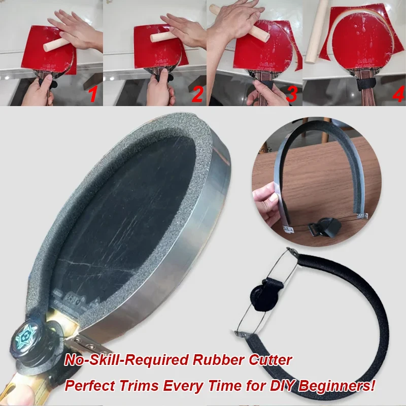 Table Tennis Racket Rubber Cutting Tool, Table Tennis Rubber Cutter, Universal Cutter for Both Horizontal and Vertical Rackets