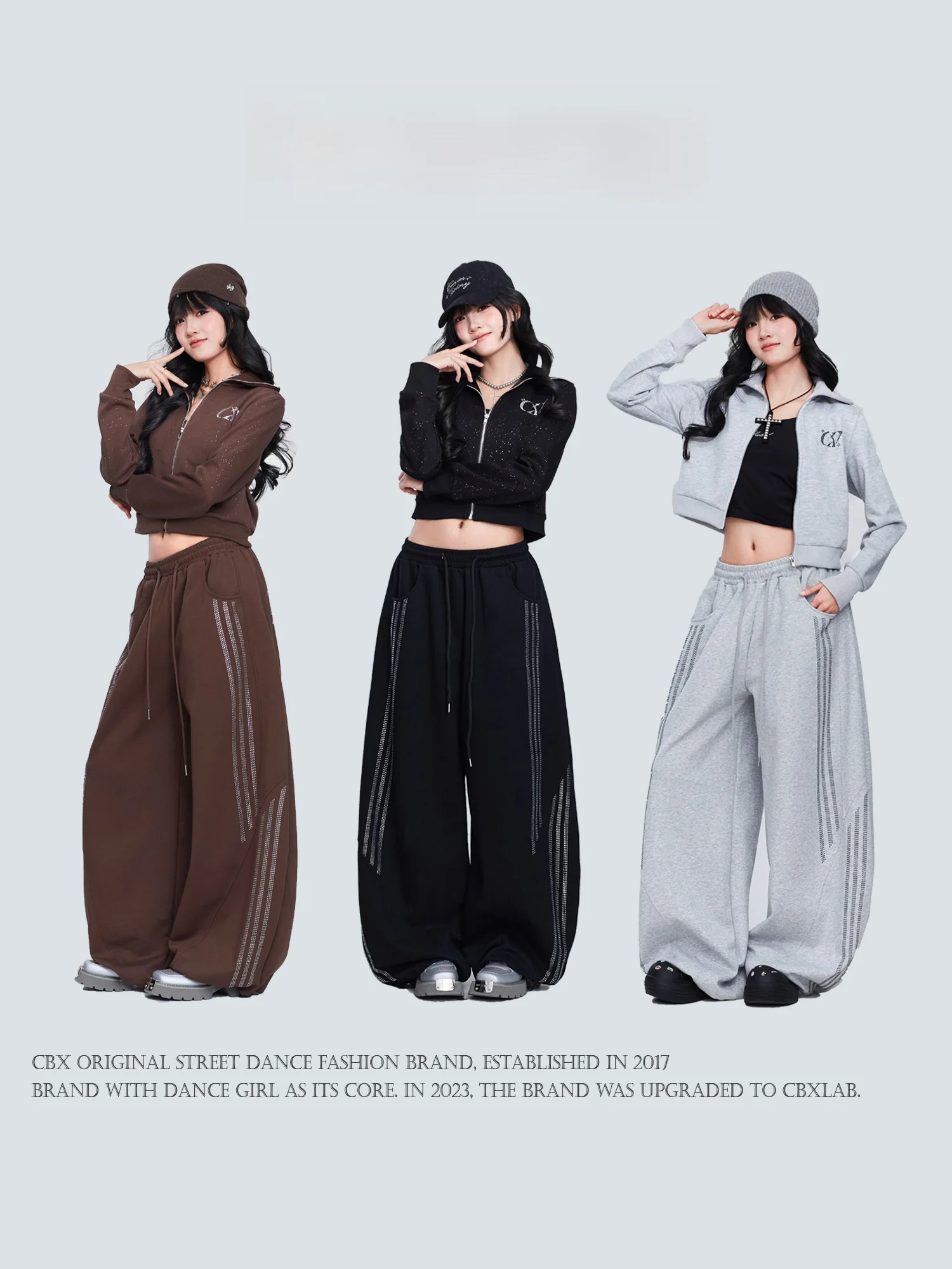 

New Square Dance Sexy Jazz Slimming Long Sve Top Loose Hip Hop Pants Glowing Galaxy Trendy Brand Women's Faion Set