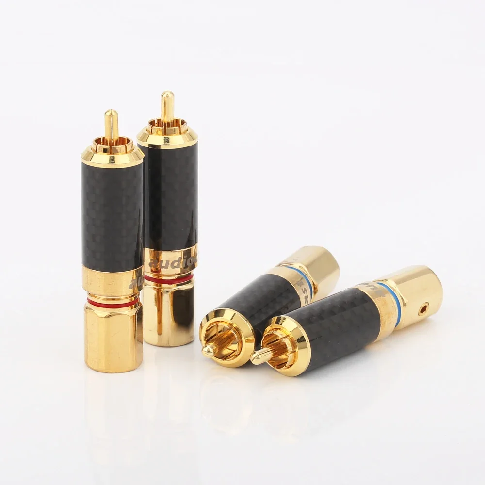 CF610G Audiocrast 24K مطلية بالذهب RCA لحام موصل HIFI RCA التوصيل لتقوم بها بنفسك كابل التناظرية