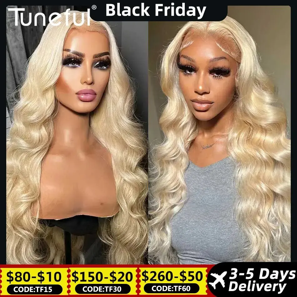 13x6 Human Hair Blonde 613 13X4 Frontal Blonde Colored 18 40 Inch Body Waves Glue-Free Waves Wig 150 Density HD Lace Wig