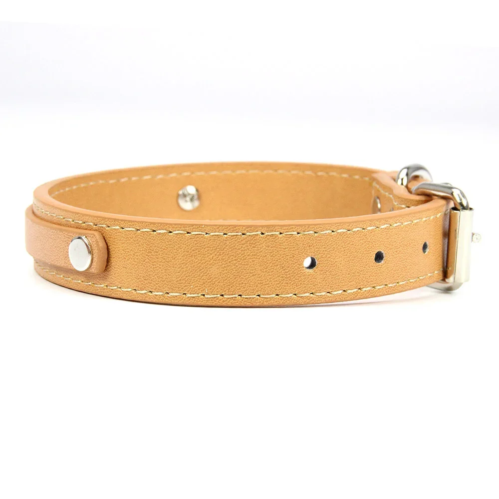 12 PCS Wholesale Plain PU Leather DIY Name ID Dog Collar Custom Letters Charms Puppy Cat Neck Strap Collars for Small Medium Dog