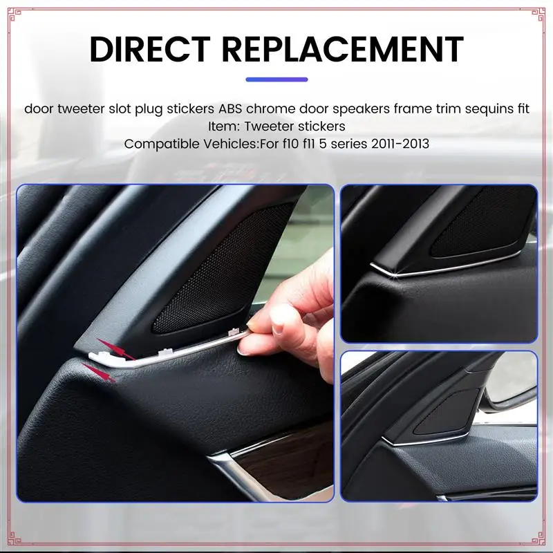 

2Pcs Door Tweeter Slot Plug Stickers For F10 F11-BMW 5 Speakers Frame