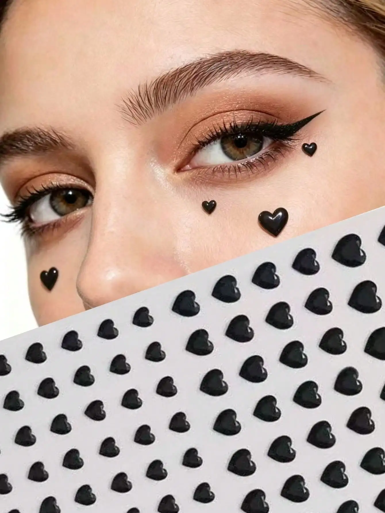 

1pc Delicate Heart-Shaped Crystal Rhinestone Face Sticker! Eye Corner Decor Makeup Accessory, Self-Adhesive, Creates Sweet Girl Vibe, Essential For Stage, Photo Shoot, Y2K, Face Glitter, Carnival, Face Sticker