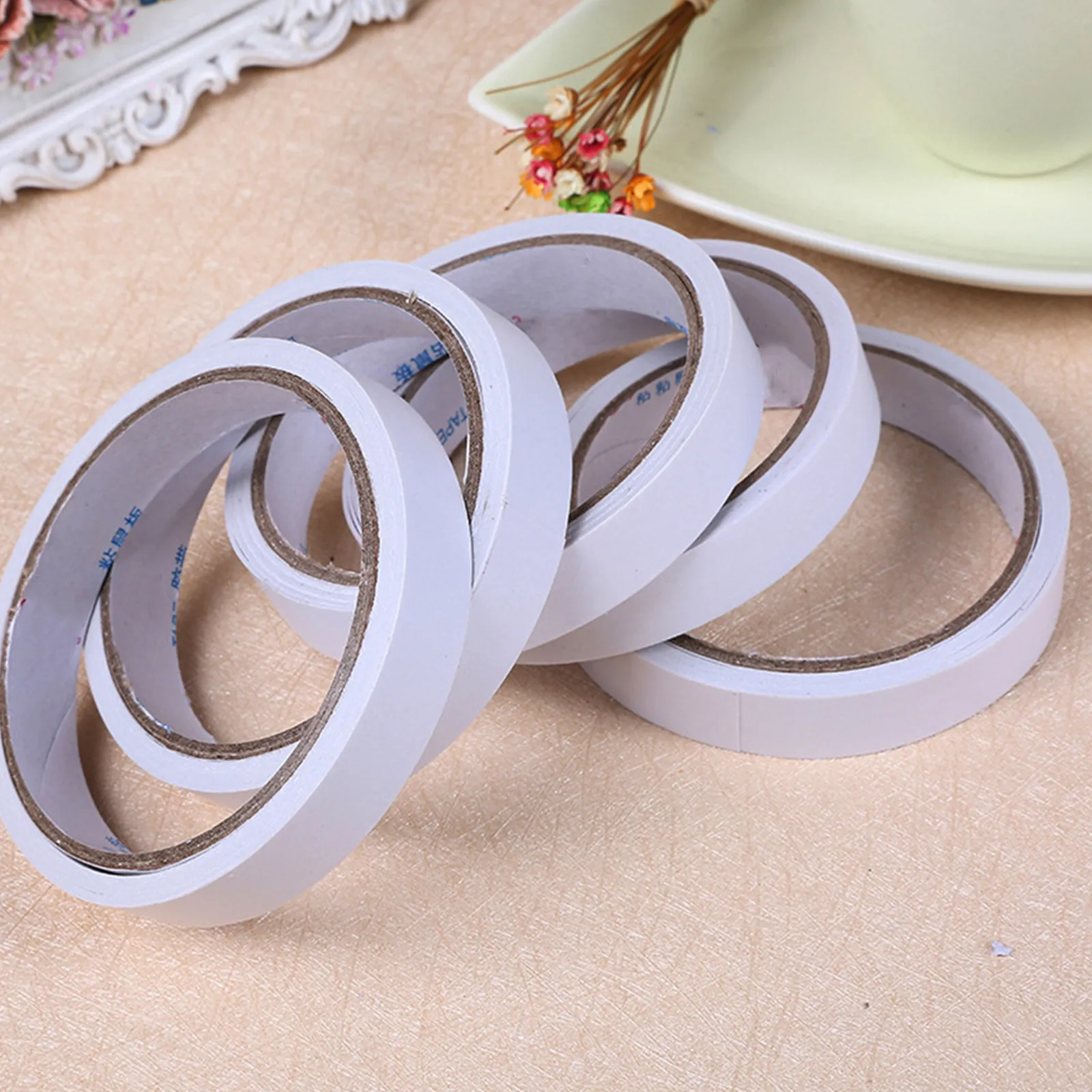 Double Sided Adhesive Tape 5Pcs Heavy Duty Strong Bond Easy Peel Clean Removal for Crafts Office School