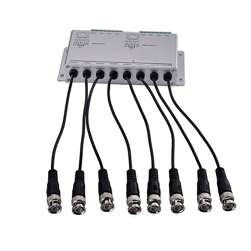 Transceptor Balun de Video HD Pasivo de 8 Canales, Convertidor BNC a RJ45 UTP para Cámaras de Seguridad CCTV AHD CVI TVI 1080P
