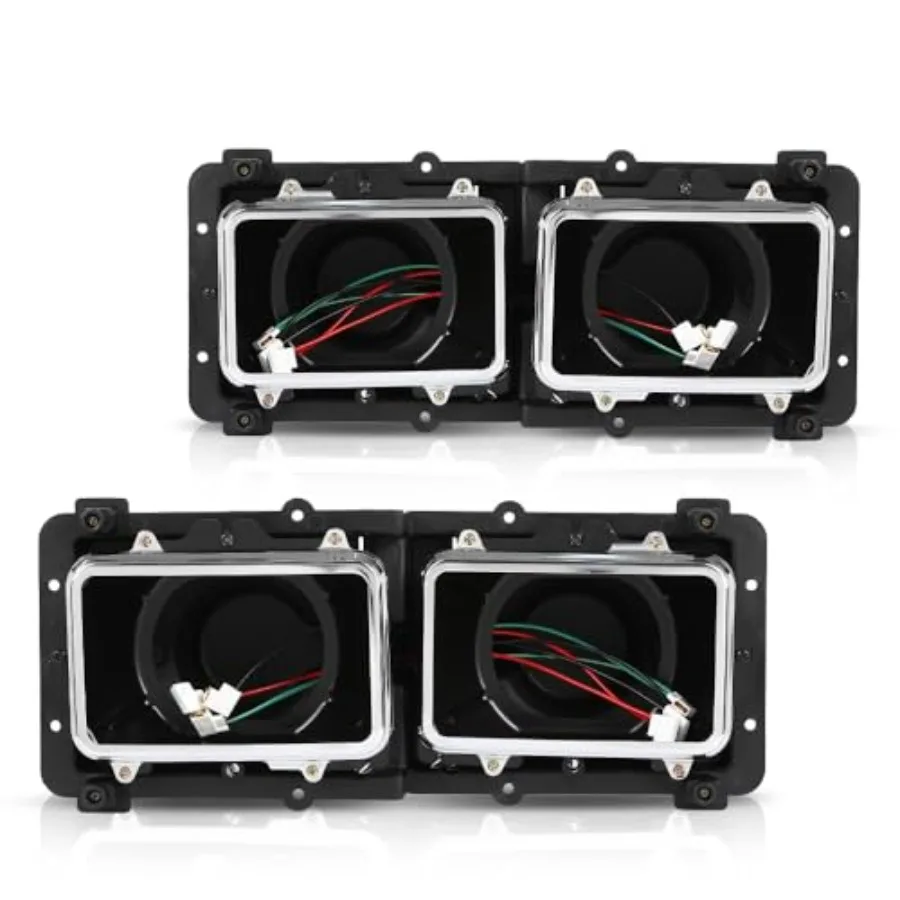 

Headlight Housing Base Black 2pcs Compatible with Freightliner FLD 112 120 Truck 19892003 Headlight Bezel Assembly Semi Truck A