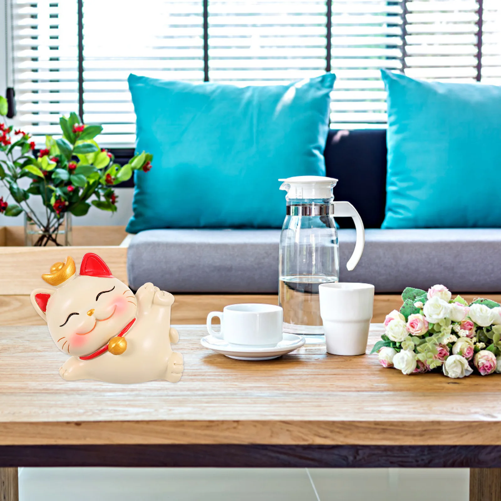 

Resin Fortune Cat Statue Desktop Ornament Exquisite Craft Wealth Joyful Gift Fortune Cat Decoration Desktop Ornament