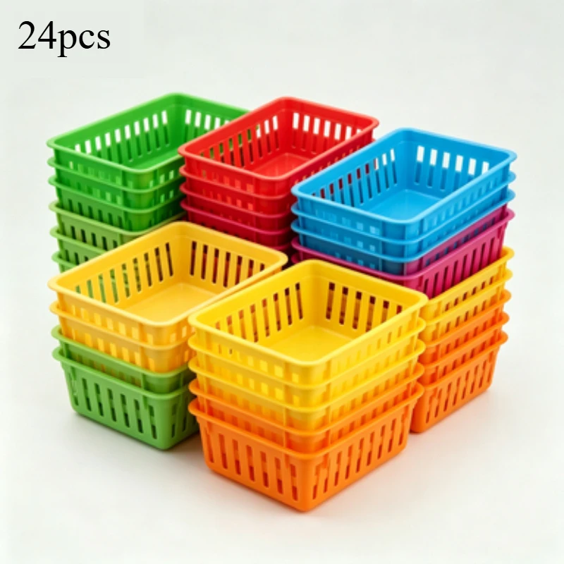 Home Office Desk With Drawers - 24 buah kotak penyimpanan berwarna-warni, wadah