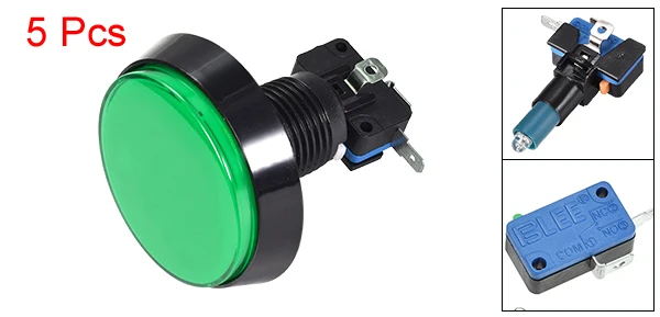 5 farben 5 stücke 46mm/60mm Runde Spiel Push-Taste 12V LED Beleuchtet Push Button Schalter mit Micro Schalter für Arcade Video Spiele