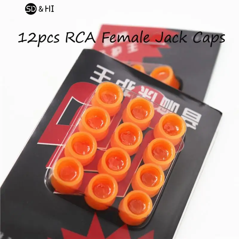 12pcs Universal RCA Jack Cover Cap Audio Connector Protective Cap RCA Dust Caps