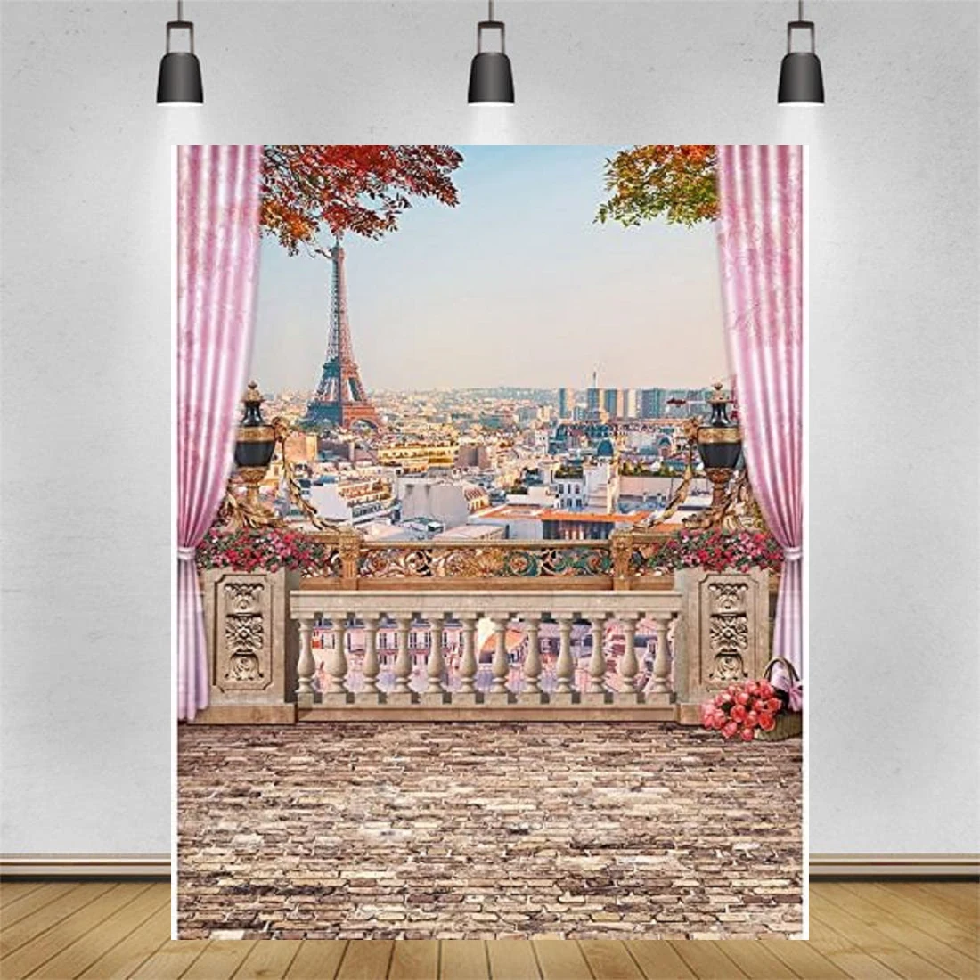 

Photography Backdrop Eiffel Tower Paris Balcony Studio Background Home Party Backdrop Wall Banner Poster Decor