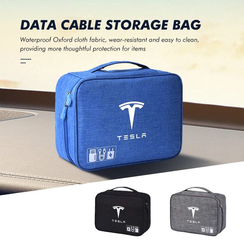 Car Multifunctional Bi-fold Storage Bag Double Zipper Large For Tesla Model Y 3 S X Roadster Bonina