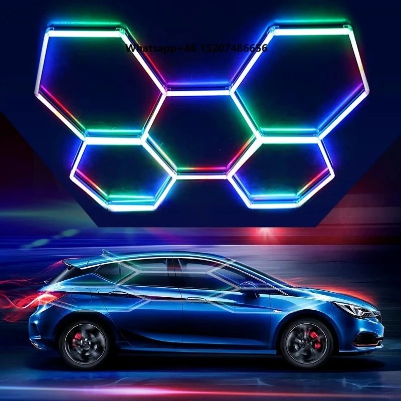 Creative Indoor Hotel Bar Car Showroom Health Club 12V Rgb Hexagon Led Light Red