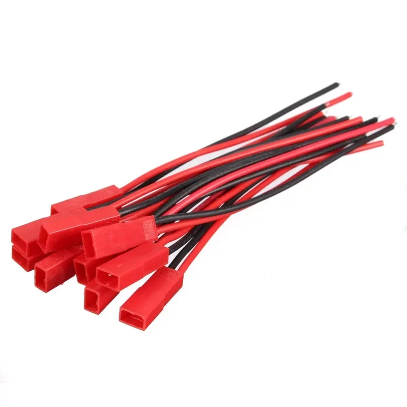 10 Pairs 2 Pins JST Male & Female Connectors Plug Wire Line 110mm Red