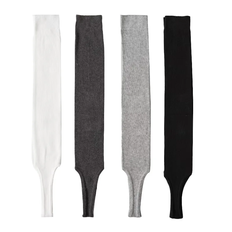 1 Paar Overknee-Strümpfe für Damen, Modische Lange Baumwoll-Kniestrümpfe, Dünne Atmungsaktive Einfarbige Gestrickte Stapelstrümpfe mit Fußteil – Detail 4
