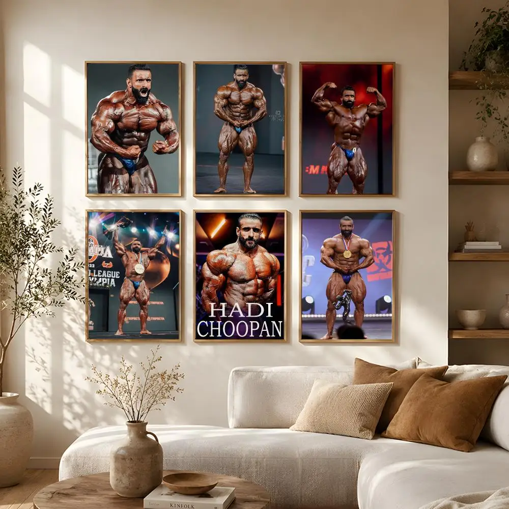 Bodybuilder Hadi Choopan Poster Self Adhesive Bar Wall Decal Waterproof Vinyl Sticker Modern Art Wall Poster Cafe Home Decor