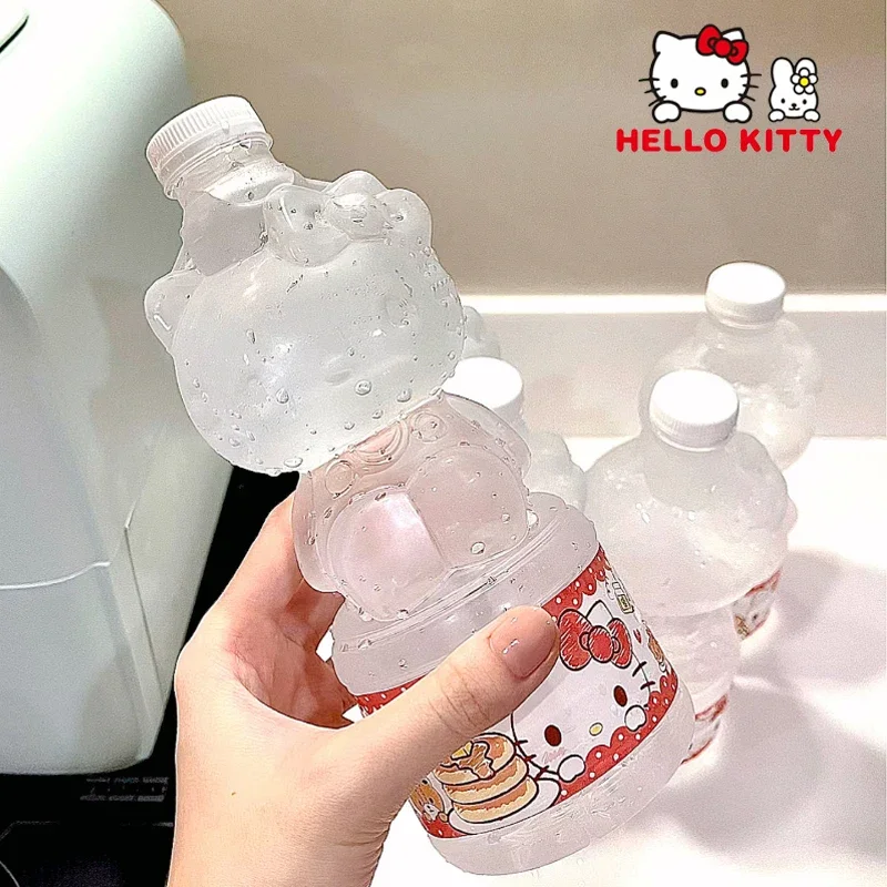 Sanrio Hello Kitty Water Bottle Cute Cartoon Reusable Transparent Water Cup Leak-proof Homemade Beverage Containers Water Bottle